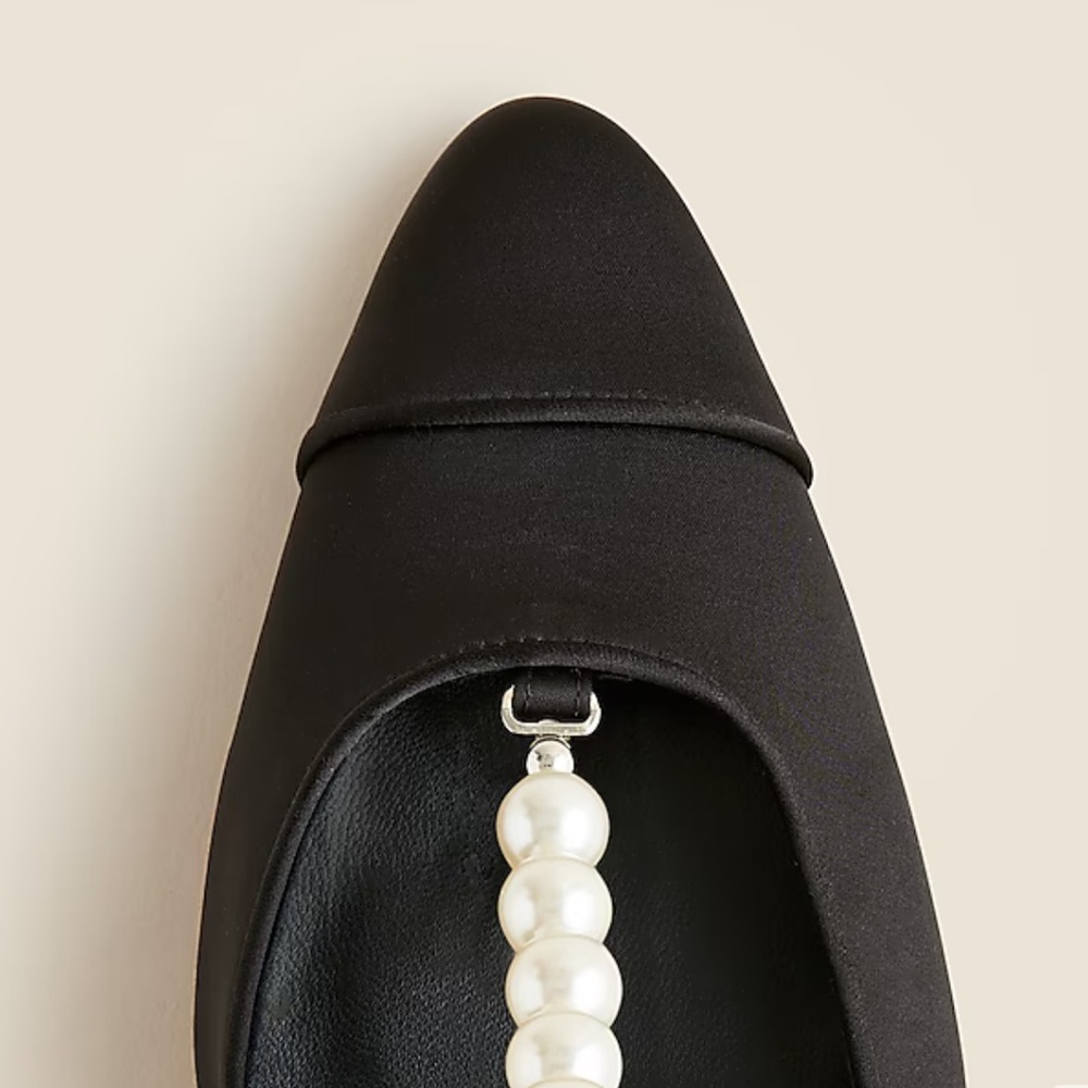 J. Crew Black Heels with Pearl Accents - Picture 4 of 10